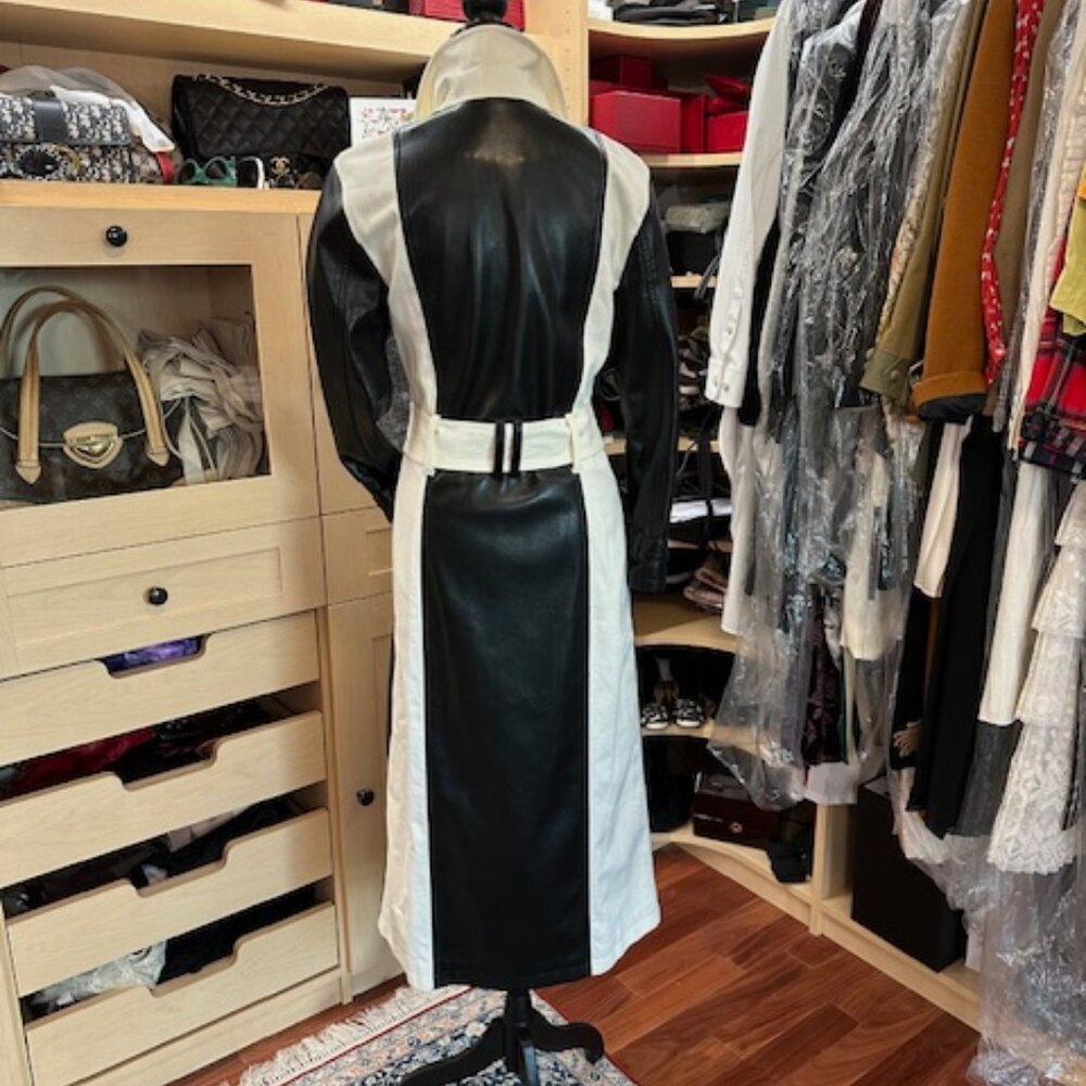 Alice + Olivia Color Block Pattern Trench Coat Si… - image 3